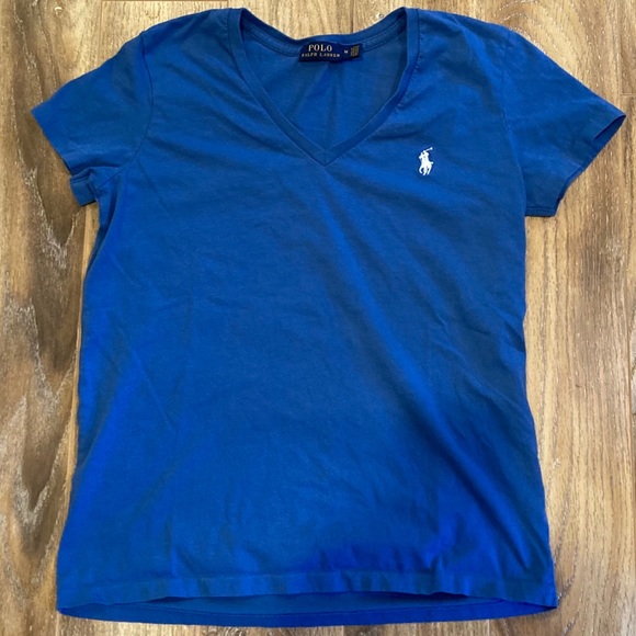 Polo Ralph Lauren Tops - Polo By Ralph Lauren Blue V-neck T-shirt M